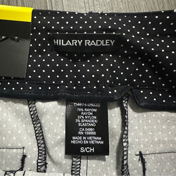 Hilary Radley Black & White Polka Dot Print High Rise Knee Length Shorts‎ Sz S - Picture 4 of 7